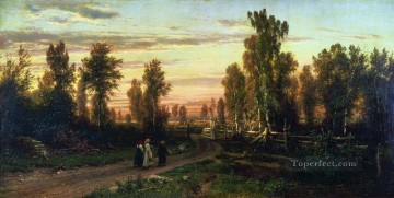 イワン・イワノビッチ・シーシキン Painting - 夕方 1871 年の古典的な風景 イワン・イワノビッチ